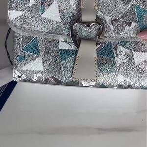 Dooney & Bourke Gray and Teal Geometric Clutch